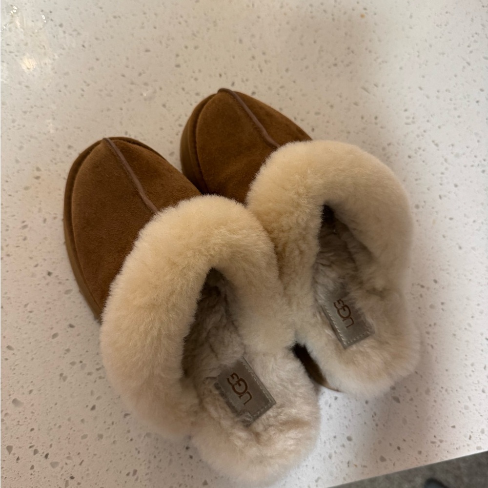 UGG Tan Sheepskin Lined Slippers